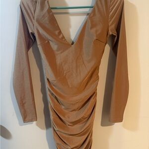 Tiger Mist Tan Long Sleeve Dress
